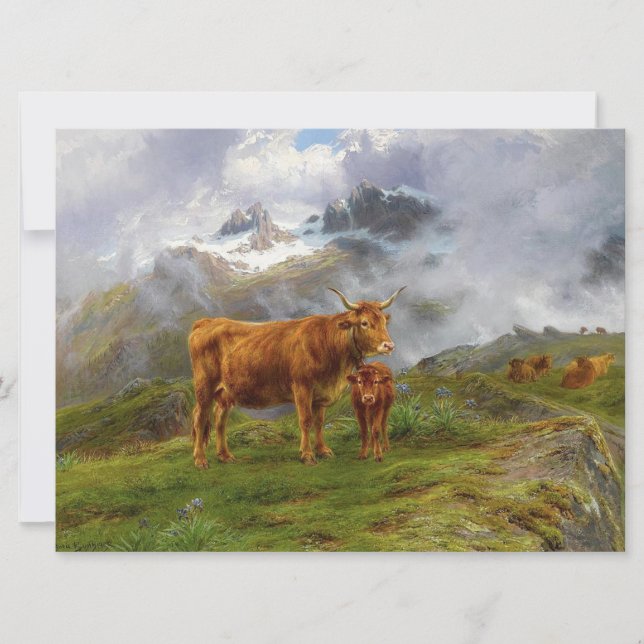 Highland Cattle (by Rosa Bonheur) Card (Front)