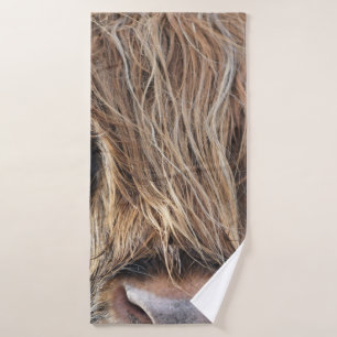 HIGHLAND CATTLE COW FACE BATH TOWEL