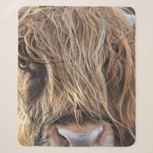 HIGHLAND CATTLE COW FACE SHERPA BLANKET