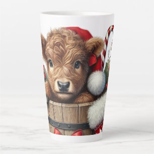 Highland Christmas Cow latte mug