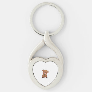 Highland Cow and Dandelion Puff Classic T-Shirt Keychain