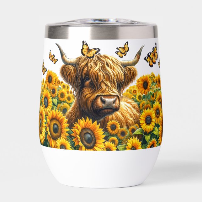 Highland Cow and Sunflowers (Front)
