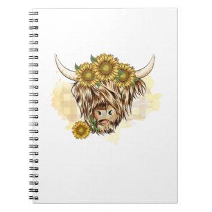 Highland Cow And Sunflowers. Perfect design for pe Notebook