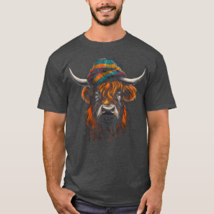 Highland Cow Animal Artwork funny T-Shirt