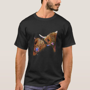 Highland Cow Animal Print ' Sugar Lump & Noodles ' T-Shirt