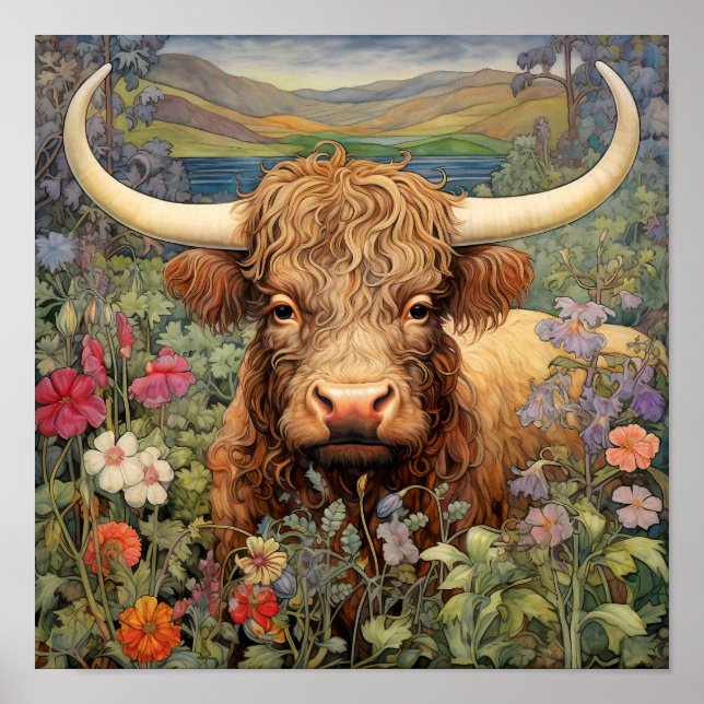 Highland Cow Art Print  (Front)
