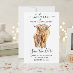Highland Cow Baby Shower Save the Date