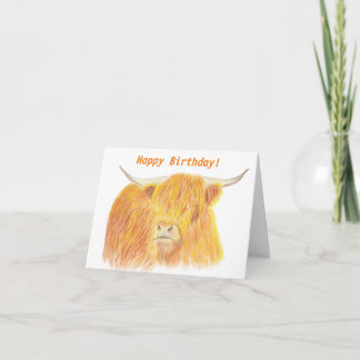 Highland Cow Birthday card