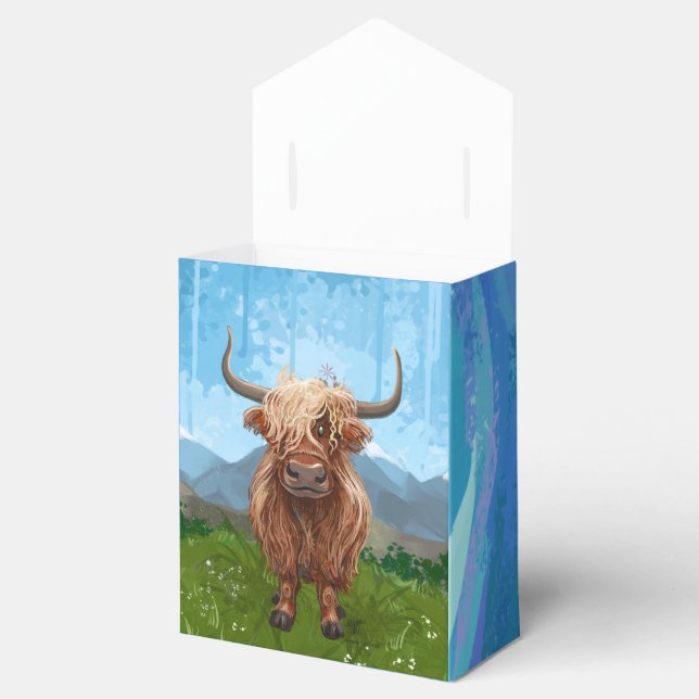 Highland Cow Birthday Party Favor Box (Opened)