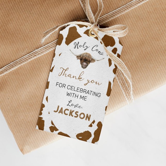 Highland Cow Birthday Thank You Tag (Creator Uploaded)