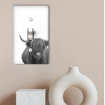 Highland Cow Black White Rustic Farmhouse Modern Light Switch Cover<br><div class="desc">This design was created though digital art. It may be personalized in the area provided by changing the photo and/or text. Or it can be customized by choosing the click to customize further option and delete or change the colour the background, add text, change the text colour or style, or...</div>