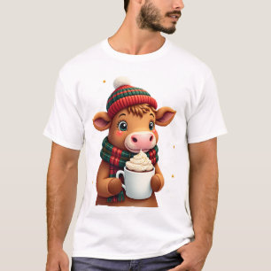 Highland Cow Brushstroke Christmas T-Shirt (4)