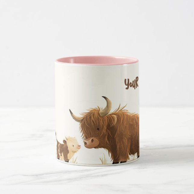 Highland Cow& Calf Best Mom Ever Mother's Day  Mug (Center)