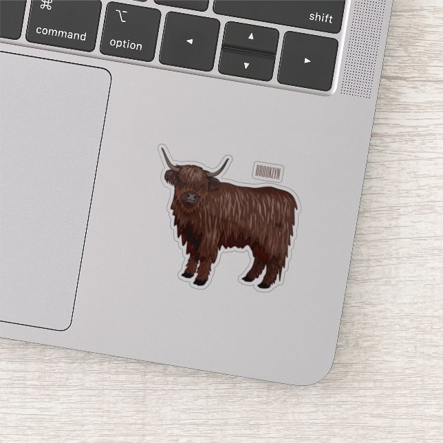Highland cow cartoon illustration (Detail)