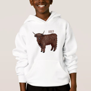 Highland cow cartoon illustration