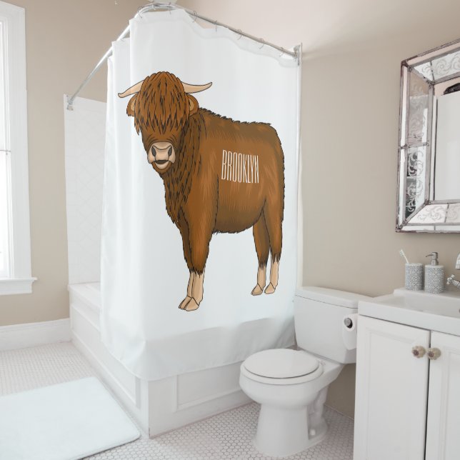 Highland cow cartoon illustration (In Situ)