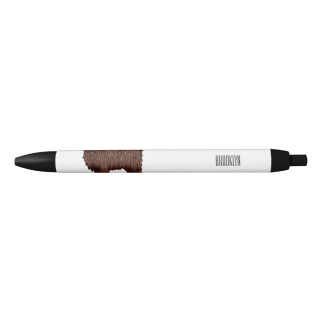 Highland cow cartoon illustration  black ink pen (Front)