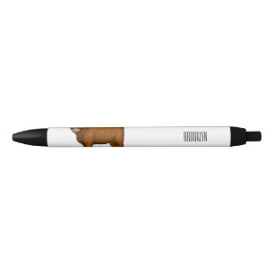 Highland cow cartoon illustration black ink pen