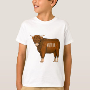 Highland cow cartoon illustration T-Shirt