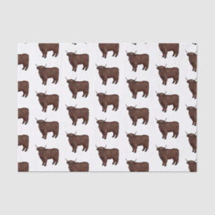 Highland cow cartoon illustration  tissue paper