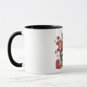 Highland Cow Cattle Animal Christmas Sleigh Funny Mug