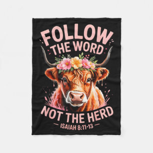 Highland Cow Christian  Fleece Blanket