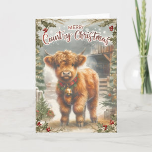 Highland Cow Christmas  Card