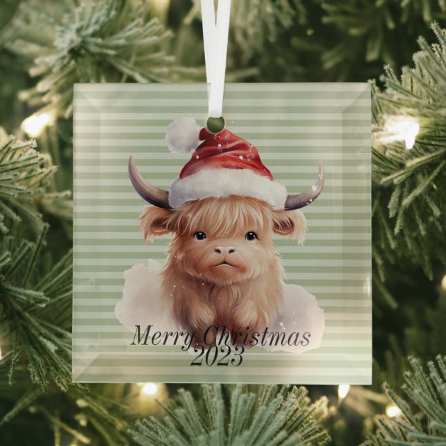 Highland Cow Christmas Ornament (Insitu)