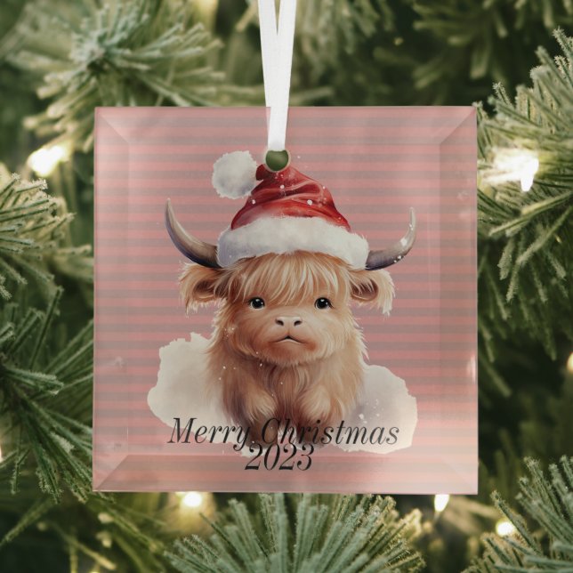 Highland Cow Christmas Ornament (Insitu)