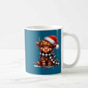 Highland Cow Christmas Santa Hat Mooey Xmas Heifer Coffee Mug