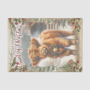 Highland Cow Christmas Tissue Paper