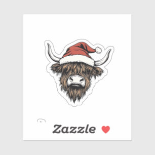 Highland Cow Christmas Xmas Santa Wooly Farm