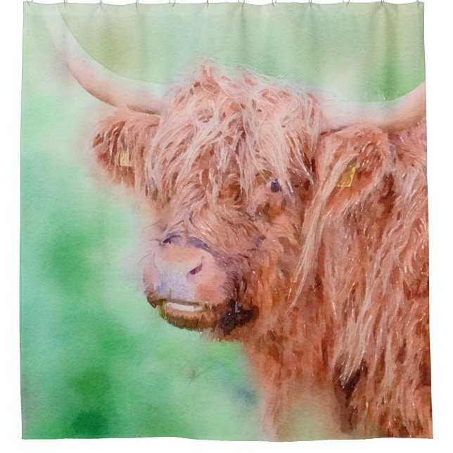 Highland cow close up watercolor (Front)