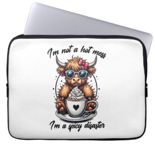 Highland Cow Coffee , Coffee Cow Laptop Sleeve