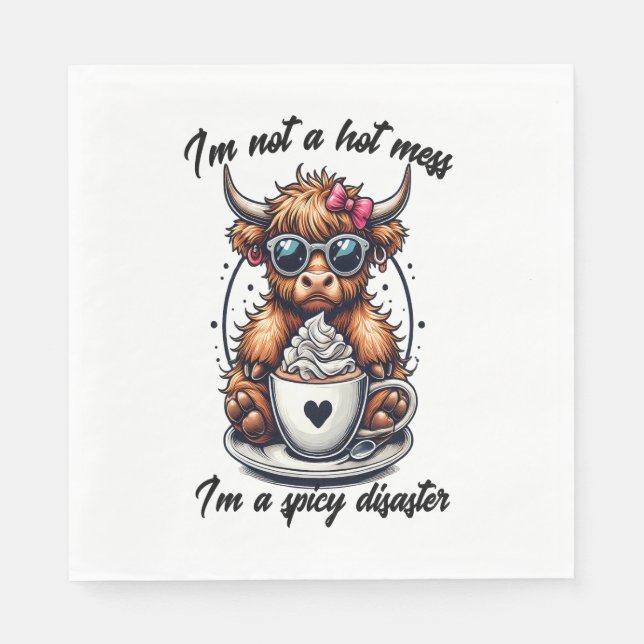 Highland Cow Coffee , Coffee Cow  Napkin (Front)