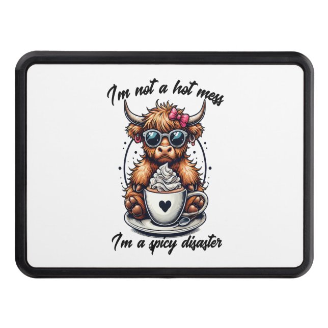 Highland Cow Coffee , Coffee Cow  Trailer Hitch Cover (Front)