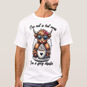 Highland Cow Coffee Png, Coffee Cow Png T-Shirt