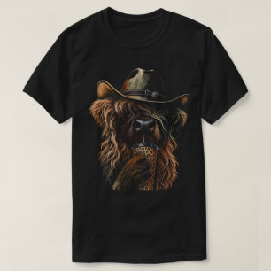 Highland Cow Coffee Western Cowgirl T-Shirt