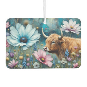 Highland Cow Colorful Cosmos 2 images Air Freshener