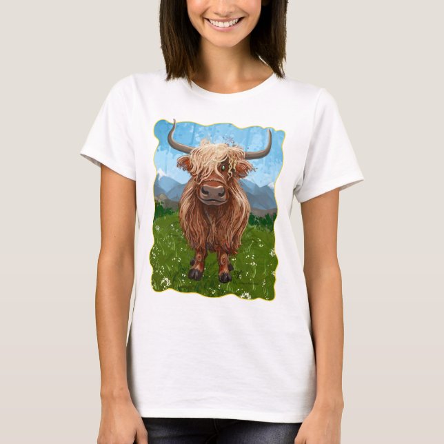 Highland Cow Coming and Go T-Shirt (Devant)