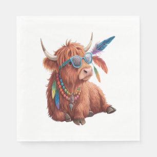 Highland Cow , Cool Cow , Sunglass Napkin