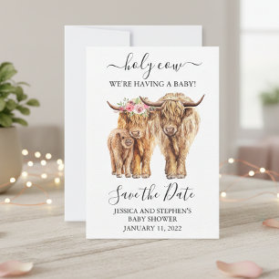 Highland Cow Couples Shower Save the Date