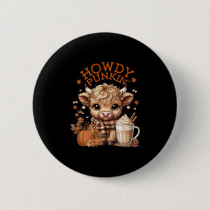 Highland Cow, Cute And Cozy Ready For Fall Fun! Lo 2 Inch Round Button