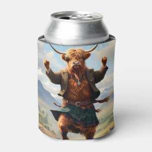 Highland Cow Dancing The Highland Fling, Can Cooler