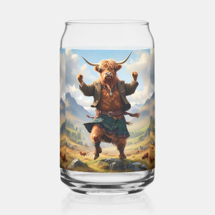 Highland Cow Dancing The Highland Fling, Can Glass