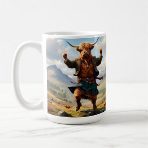 Highland Cow Dancing The Highland Fling, Coffee Mug