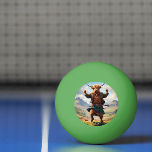 Highland Cow Dancing The Highland Fling, Ping Pong Ball