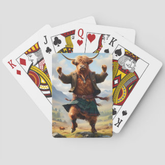 Highland Cow Dancing The Highland Fling, Playing Cards
