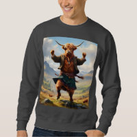 Highland Cow Dancing The Highland Fling,