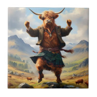Highland Cow Dancing The Highland Fling,